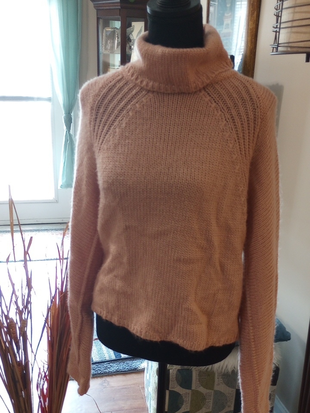 Suzanne Betro Blush Pink Turtleneck Sweater
